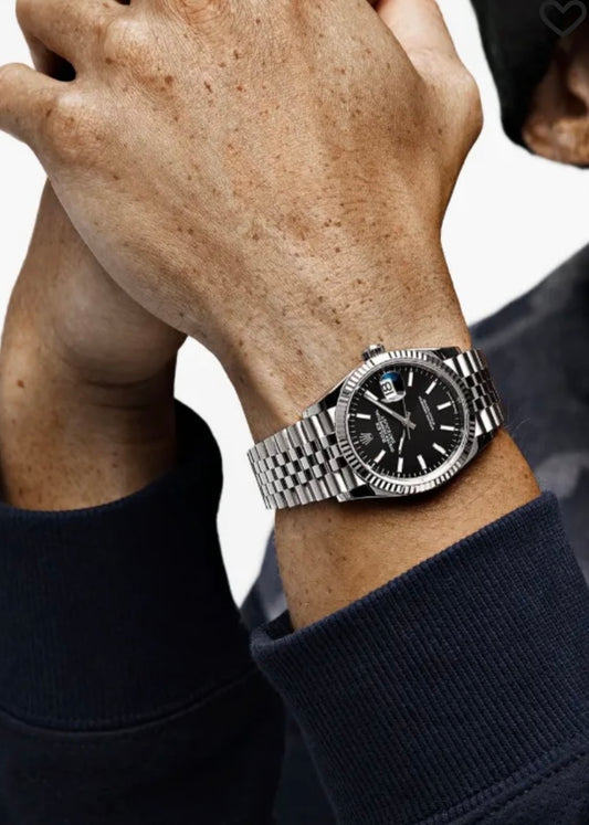 ROLEX BLACK DATEJUST JUBILEE